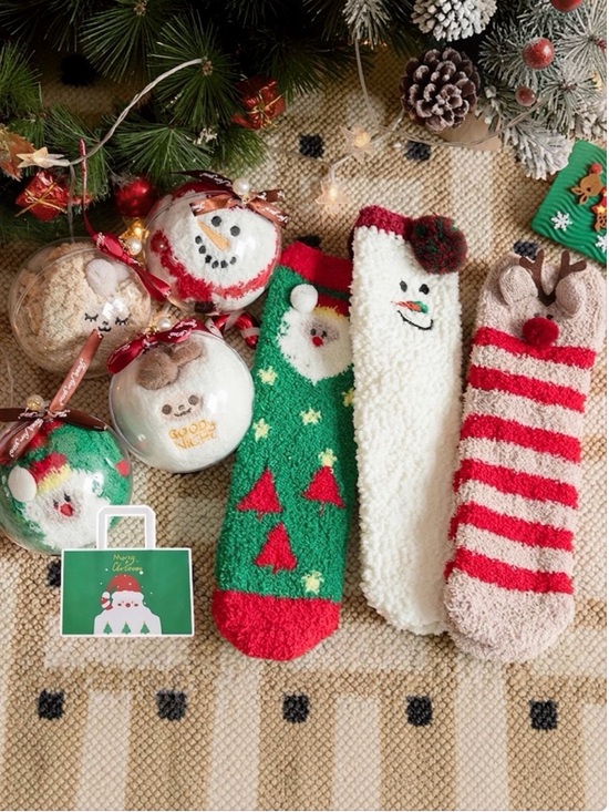 Other - Cozy Holiday Fuzzy Socks in Holiday Ornament Packaging NWT BUY NOW PRICE